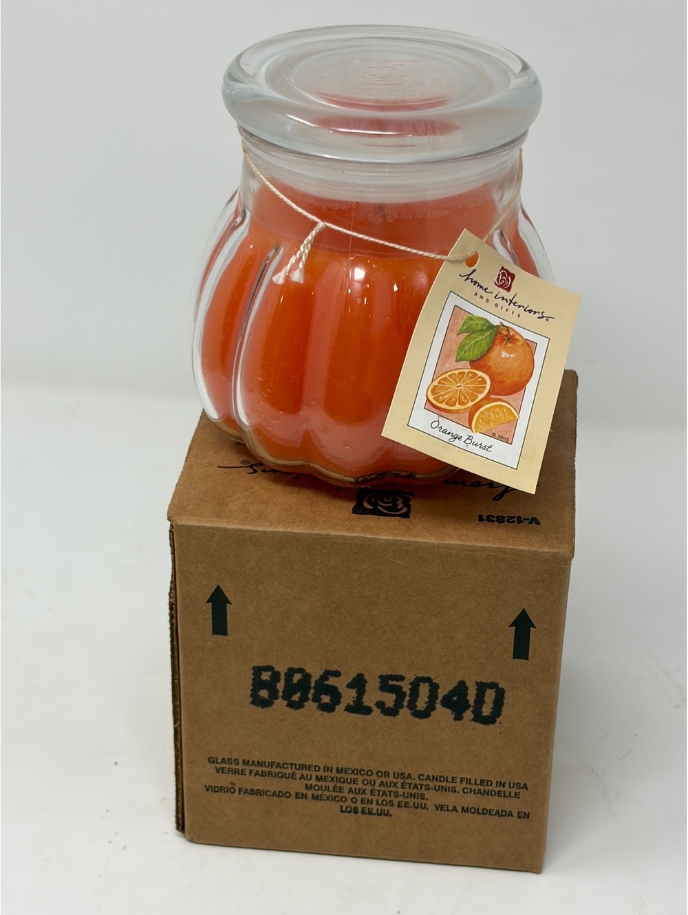 Home Interiors Orange Burst Scented Candle in Decorative Jar